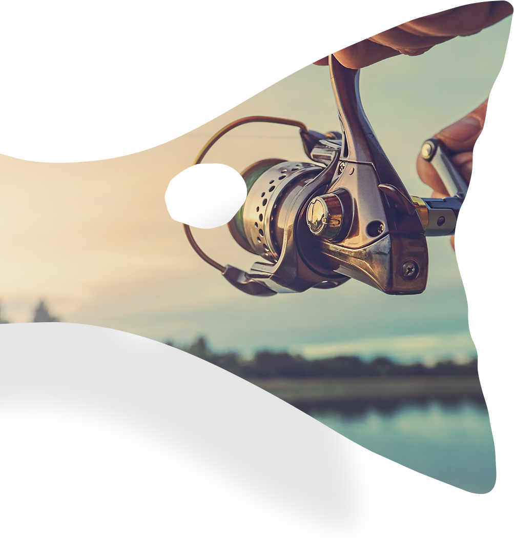 Outline of Fish Tail with an image of a Fishing Rod inside